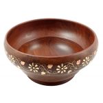 Sheesham Wood Handcrafted Brass- Copper Inlay Bowl - Image 2