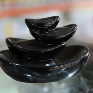 Ceramic Boat Shape Backflow Smoke Fountain Cone Holder