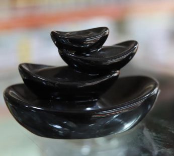 Ceramic Boat Shape Backflow Smoke Fountain Cone Holder